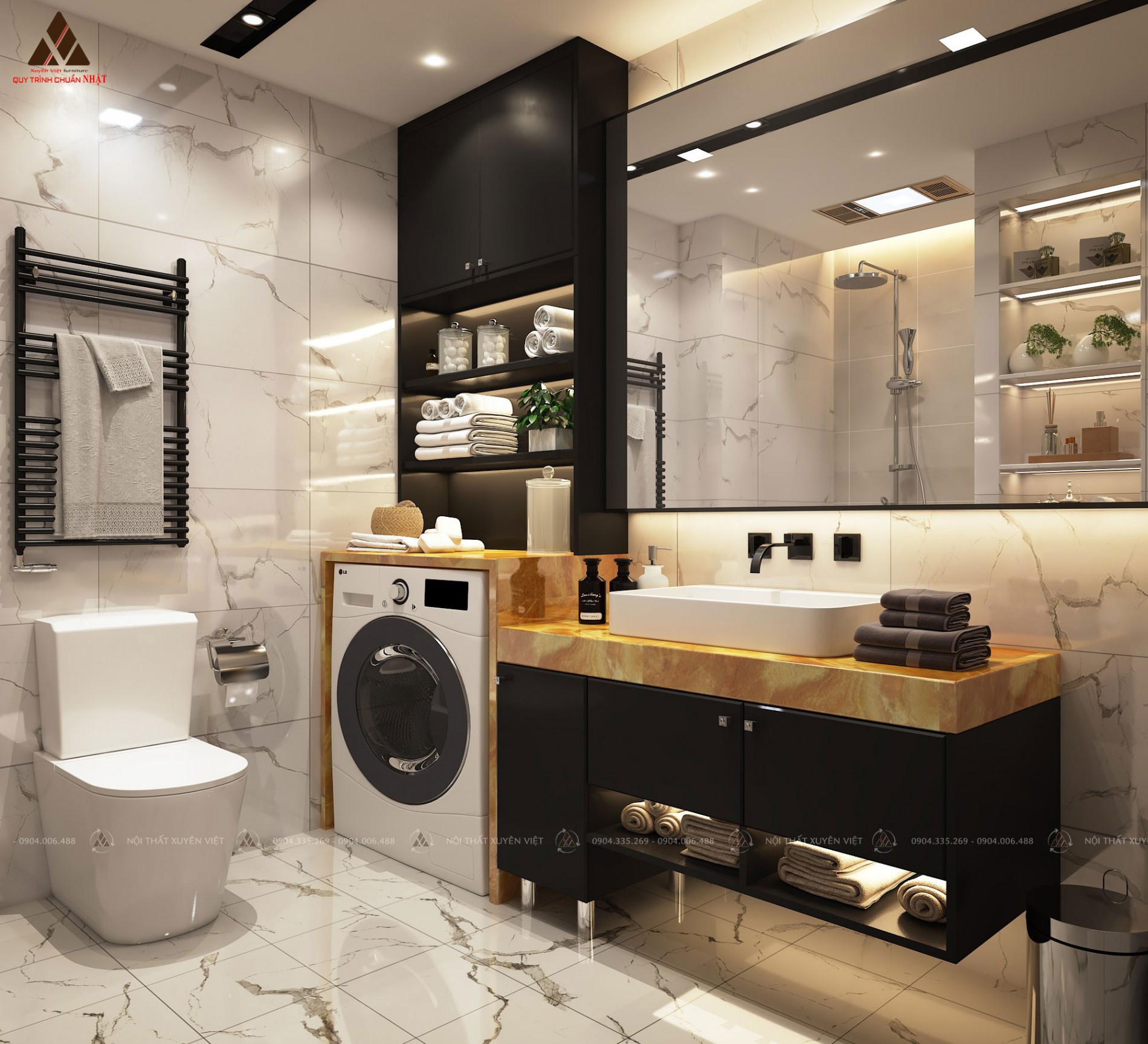 Tủ lavabo màu ghi đem đến sự cá tính và tạo nên phong cách riêng của người dùng