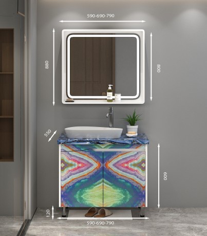 Tủ Lavabo 4.0 chân đứng C0269 - 15 màu tranh 3D