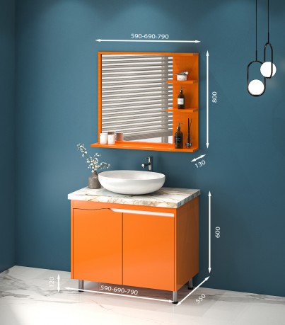 Tủ Lavabo chân đứng C0269 - 3 màu cam độc đáo