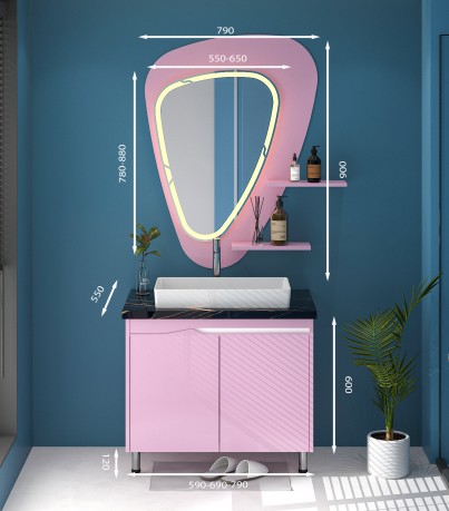 Tủ Lavabo C0269 - 6 tone màu hồng lãng mạn.