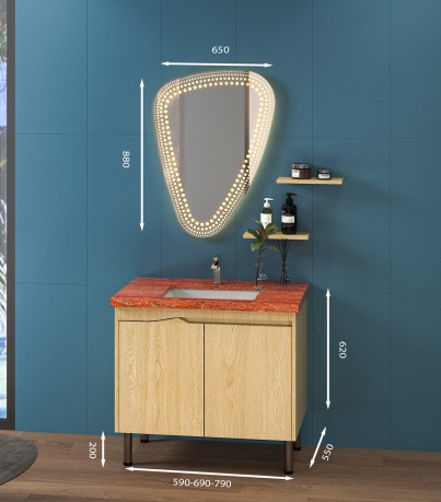 Tủ Lavabo C0269 - 9 Laminate vân gỗ truyền thống.