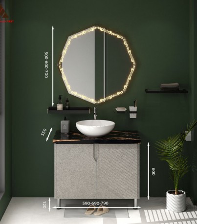 Tủ lavabo chân đứng mã C0169 – 11 kết hợp gương led đẳng cấp