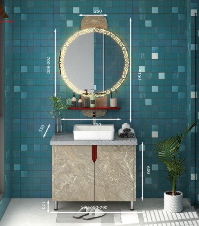 Tủ lavabo chân đứng mã C0169-13 vân đá cực sang 