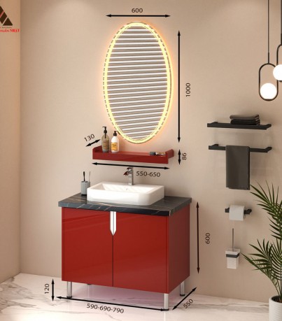 Tủ Lavabo C0179-7 tone màu đỏ đun rực rỡ