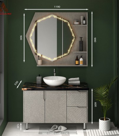 Tủ Lavabo C01119 – 11 Laminate vân đá xám thời thượng