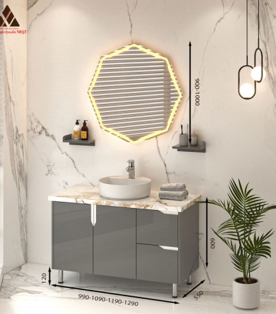 Tủ Lavabo chân đứng C0199 - 5 tone màu xám hiện đại