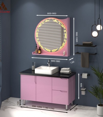 Tủ Lavabo C0199 - 6 tone hồng lãng mạn