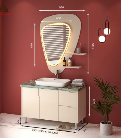 Tủ Lavabo có chân C01109 - 8 tone màu kem trang nhã