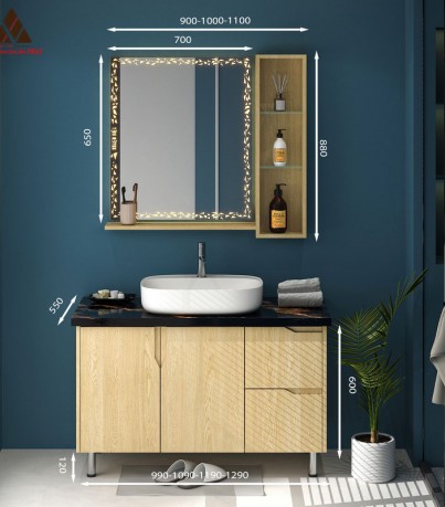 Tủ Lavabo C01119 - 9 Laminate vân gỗ tự nhiên