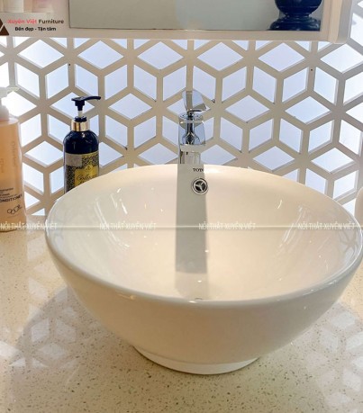 Chậu rửa lavabo đặt bàn tròn hiện đại XVCT23 có sẵn tại Xuyên Việt
