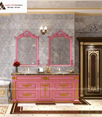 Độ xa xỉ của bộ tủ lavabo dát vàng XVL800