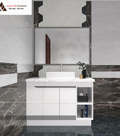 Đường line nổi bật của bộ tủ lavabo XVL819 nhà anh Lợi, Sóc Trăng