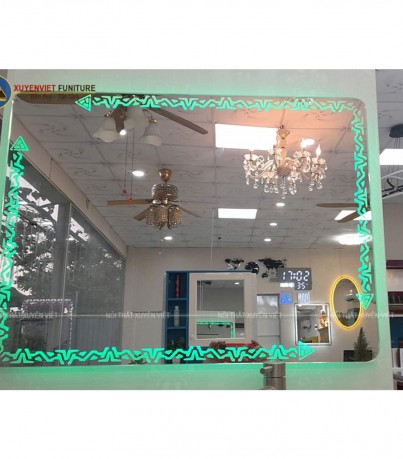 Gương led có đồng hồ V02-8060-ĐX lạ mắt