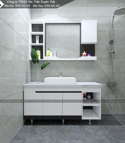 Mẫu thiết kế tủ chậu lavabo chân đứng XVL690