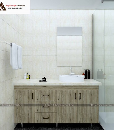 Mẫu tủ chậu lavabo laminate chân đứng XVL688