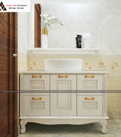 Mẫu tủ lavabo cho toàn bộ phòng tắm XVL 683