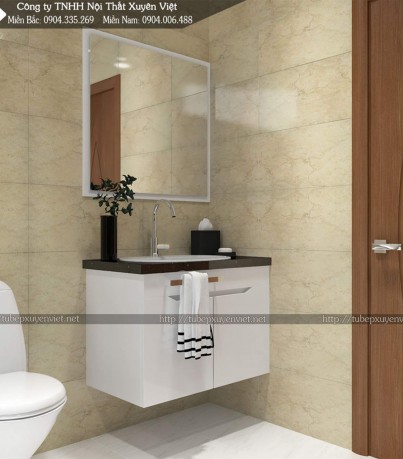 Mẫu tủ lavabo nhựa đơn giản XVL654