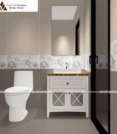 Mẫu tủ lavabo tân cổ điển phong cách hoàng gia XVL783