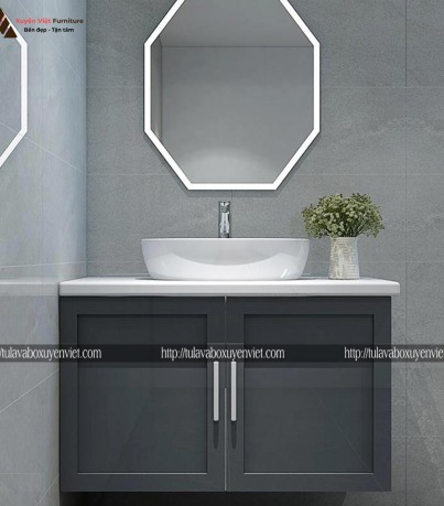 Mẫu tủ lavabo tân cổ điển treo tường XVL704