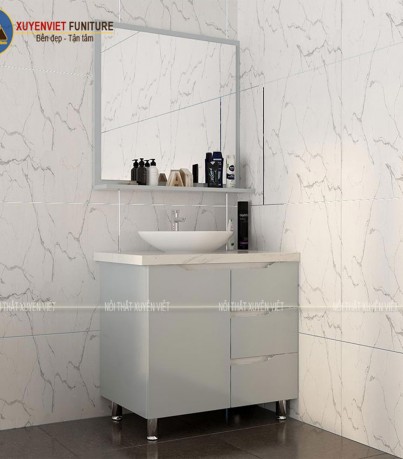 TỦ CHẬU LAVABO CHÂN ĐỨNG SANG TRỌNG LỊCH LÃM TÔNG XANH GHI XVL763