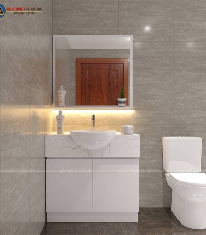 Tủ chậu lavabo XVL 886 chân đứng nhà chú Hùng, Hà Nội