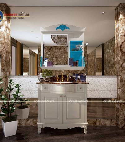 Tủ lavabo cổ điển chân đứng đẳng cấp LBK2012