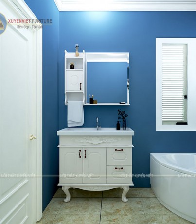 Tủ lavabo cổ điển có chậu liền bàn LBK2002