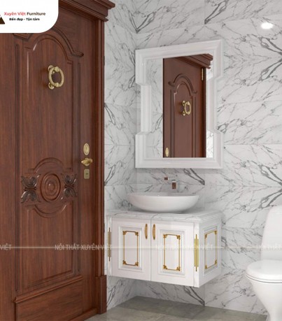Tủ lavabo dát vàng trông trắng XVL880