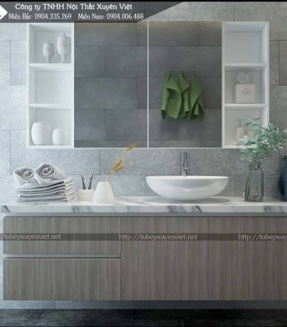 Tủ lavabo giả vân gỗ XVL 649
