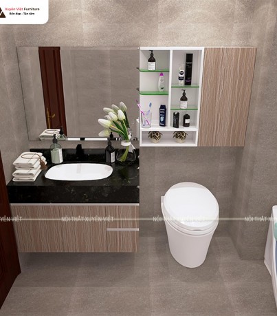 Tủ lavabo giả vân gỗ XVL701 tuyệt đẹp