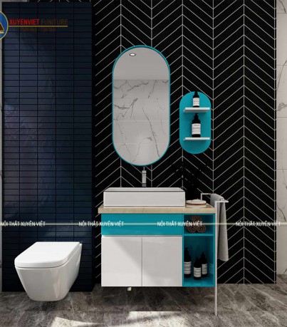 Tủ lavabo hiện đại khung gương lạ mắt LBK2023