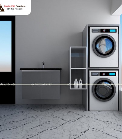 Tủ lavabo hiện đại kiểu dáng treo tường trong nhà tắm XVL742