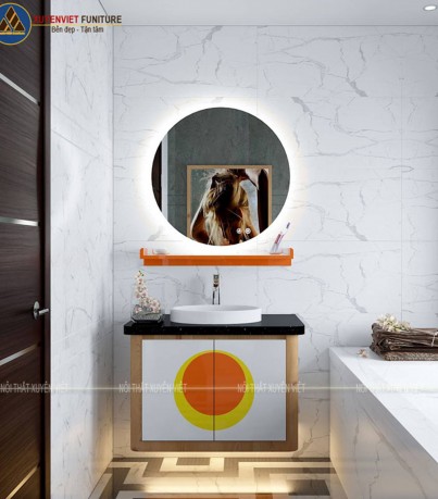 Tủ lavabo kết hợp gương led tròn XVL858