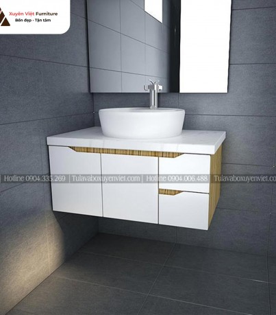 Tủ lavabo laminate bằng nhựa đặc PVC cao cấp XVL725