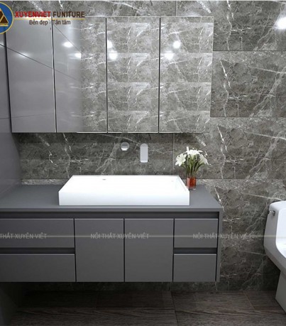Tủ lavabo laminate tông ghi XVL803 chất như nước cất