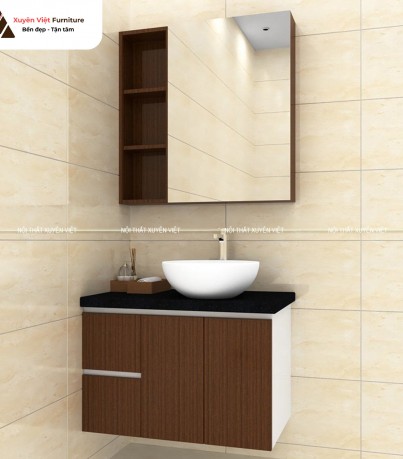 Tủ lavabo nhựa XVL765 giả vân gỗ chịu nước tuyệt đối