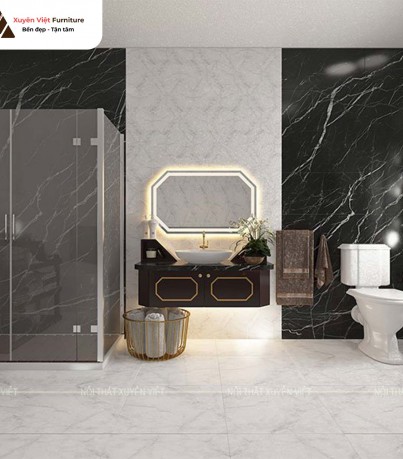 Tủ lavabo nhựa kết hợp gương led cảm ứng XVL855