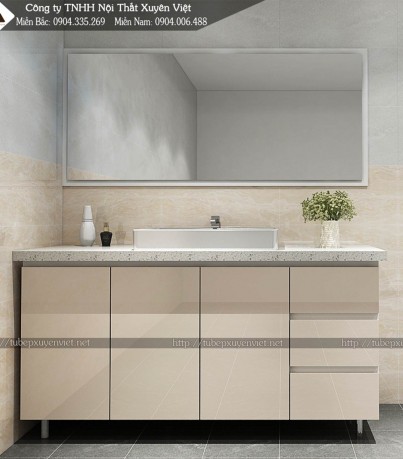 Tủ lavabo nhựa màu kem XVL 671