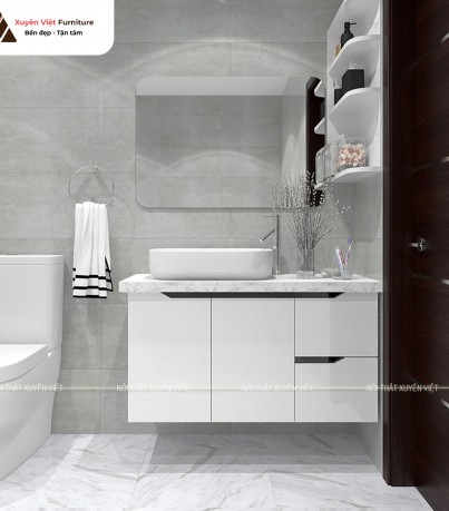 Tủ lavabo nhựa màu trắng XVL670