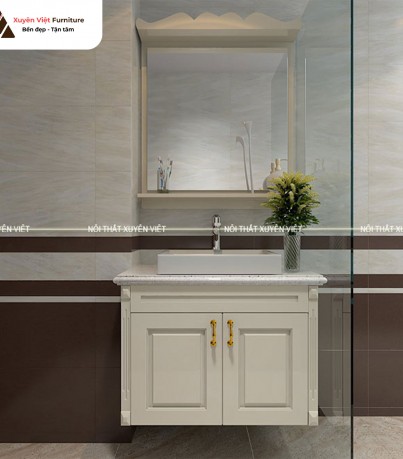 Tủ lavabo sang trọng vô cùng tiện nghi tông kem tây XVL766 tạo ấn tượng mạnh mẽ