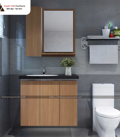 Tủ lavabo siêu chống nước vân gỗ XVL 661