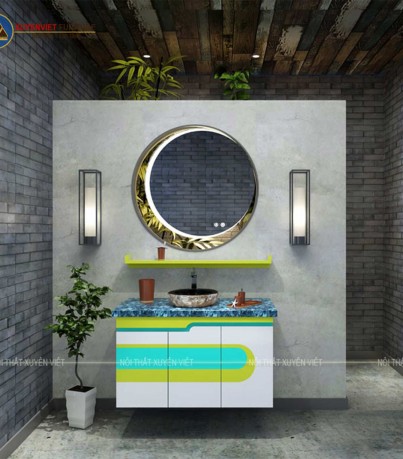 Tủ lavabo sơn line gắn gương cảm ứng XVL848