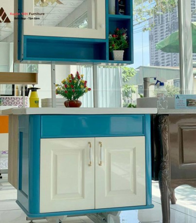Tủ lavabo tân cổ điển có chậu liền bàn LBK1002S