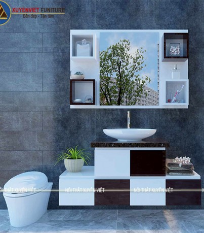 Tủ lavabo treo tường tạo hình độc đáo LBK1012