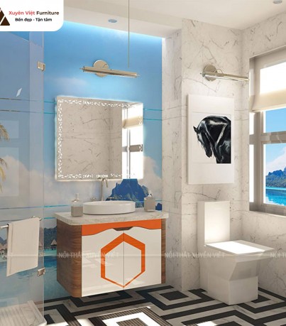 Tủ lavabo vệ sinh kết hợp gương led hồng kong XVL847