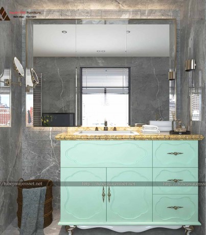 Tủ lavabo xanh ngọc quý phái XVL 678