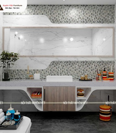 Tủ nhựa nhà tắm vân gỗ tuyệt đẹp LBK2004