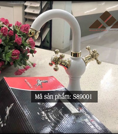 Vòi rửa lavabo cổ điển màu trắng S89001