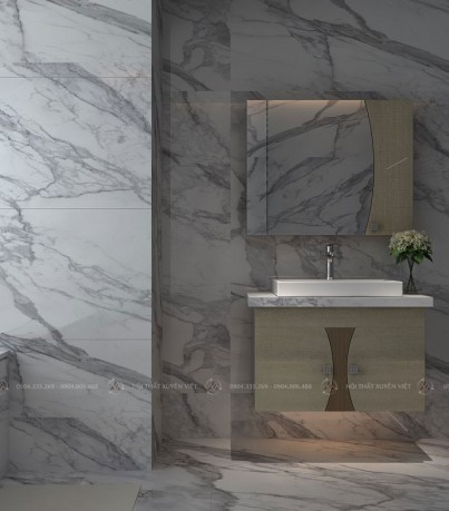 Mẫu tủ lavabo bằng nhựa phủ laminate LBK3002