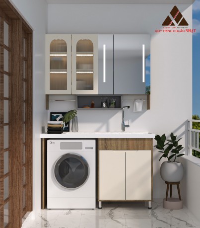 Tủ máy giặt phủ vân gỗ mã XVTMG-010